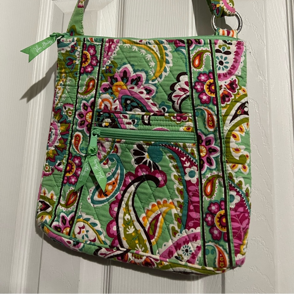 Vera Bradley green pink yellow crossbody bag